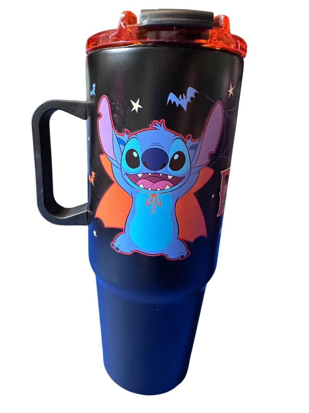 Disney Stitch Halloween Travel Mug With Lid & Straw 24 Oz By Zrike Brands Black